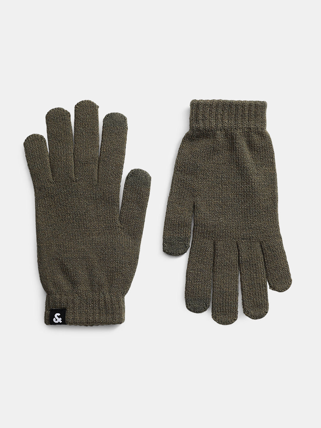 Olive Green Knitted Gloves