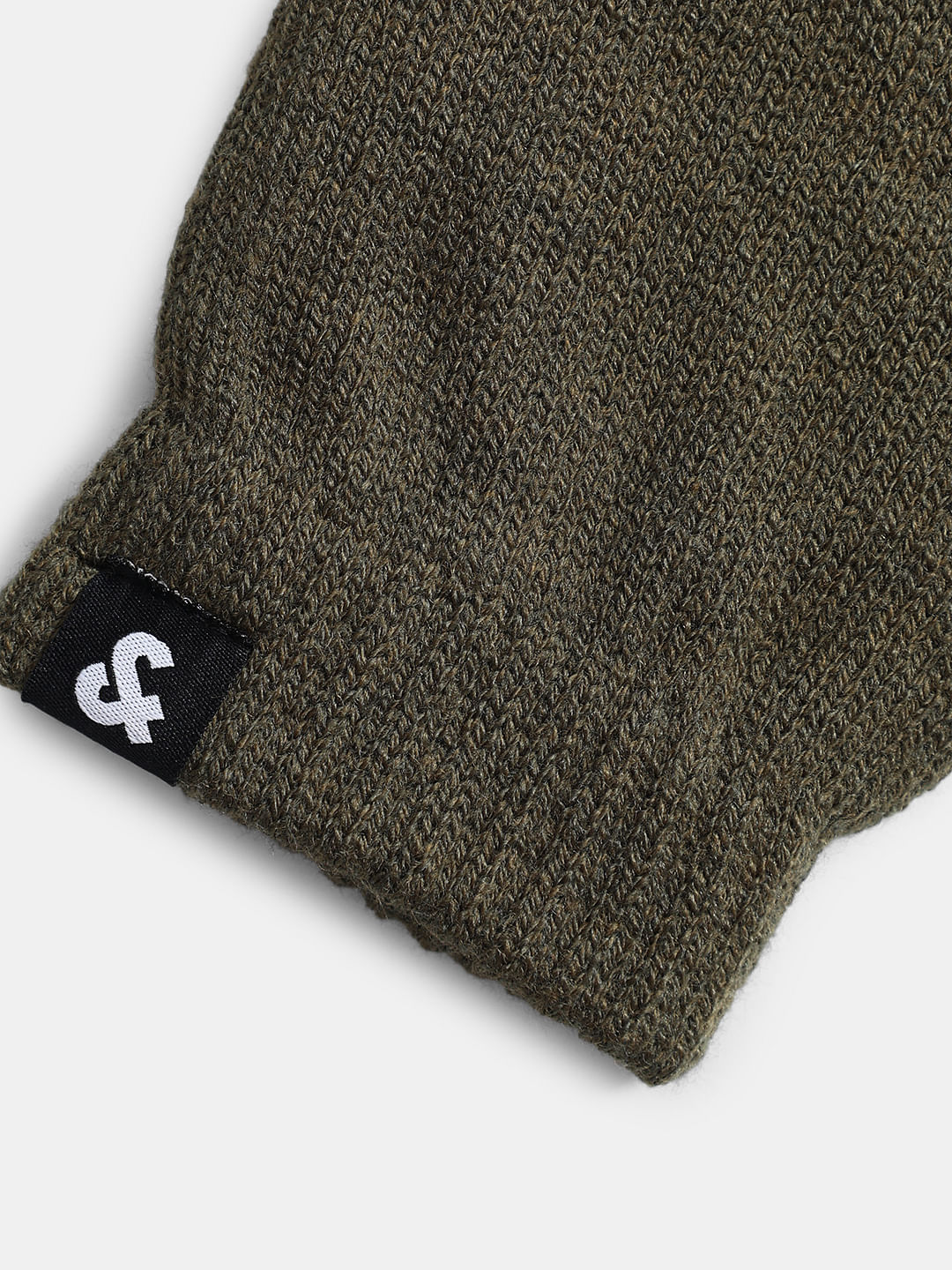 Olive Green Knitted Gloves