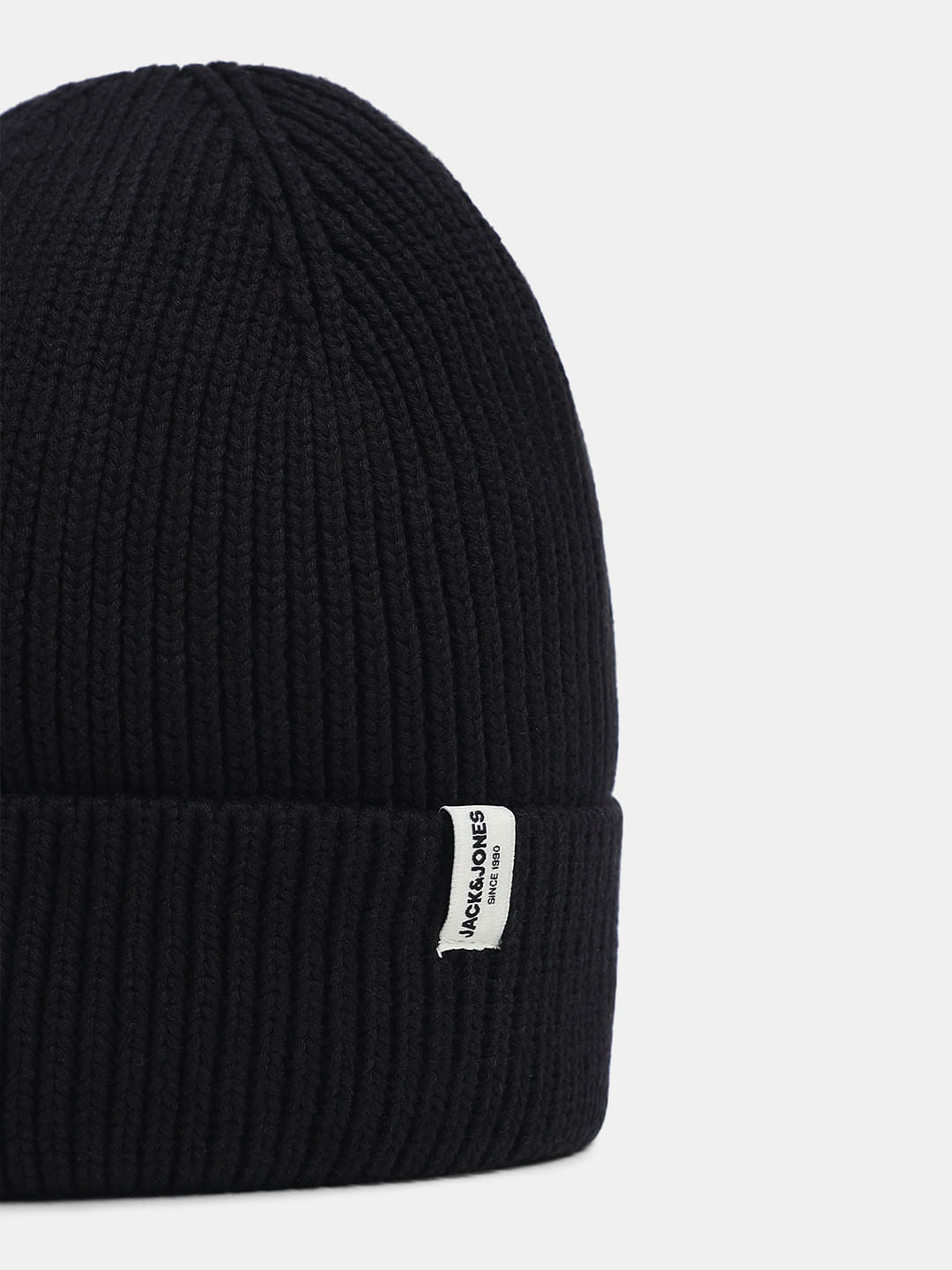 Jet Black Cotton Beanie