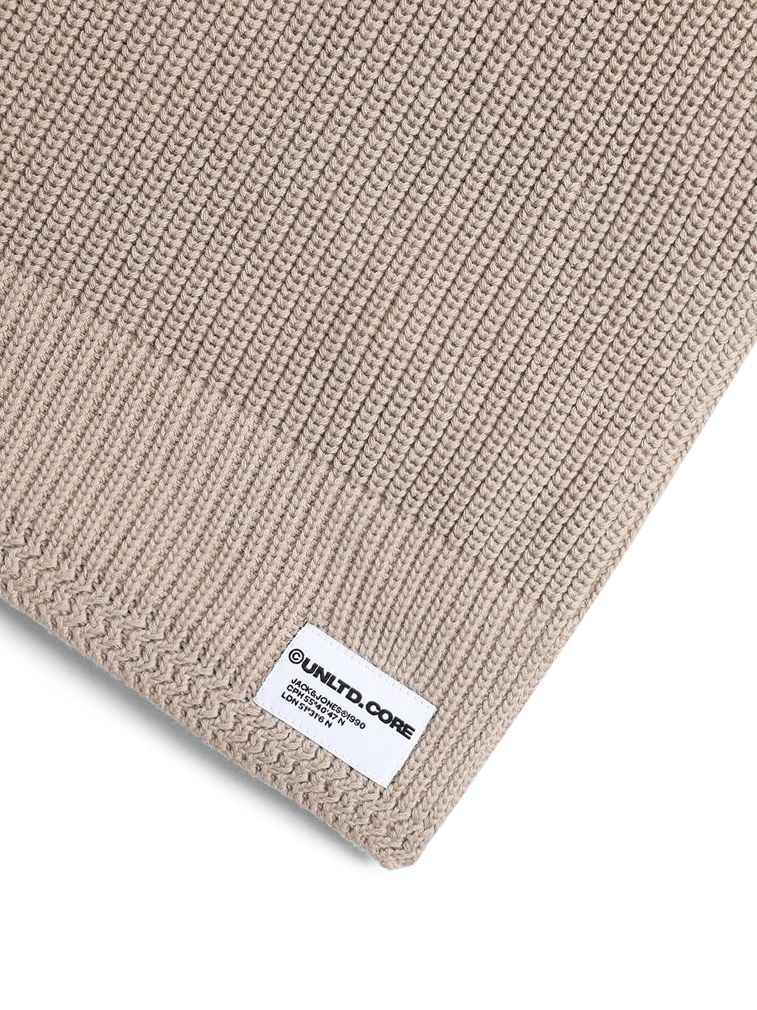 Light Brown Organic Cotton Knitted Scarf