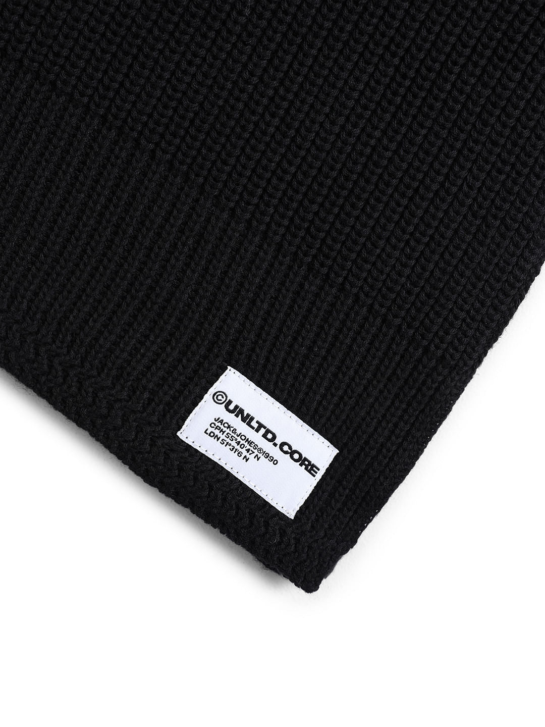 Black Organic Cotton Knitted Scarf