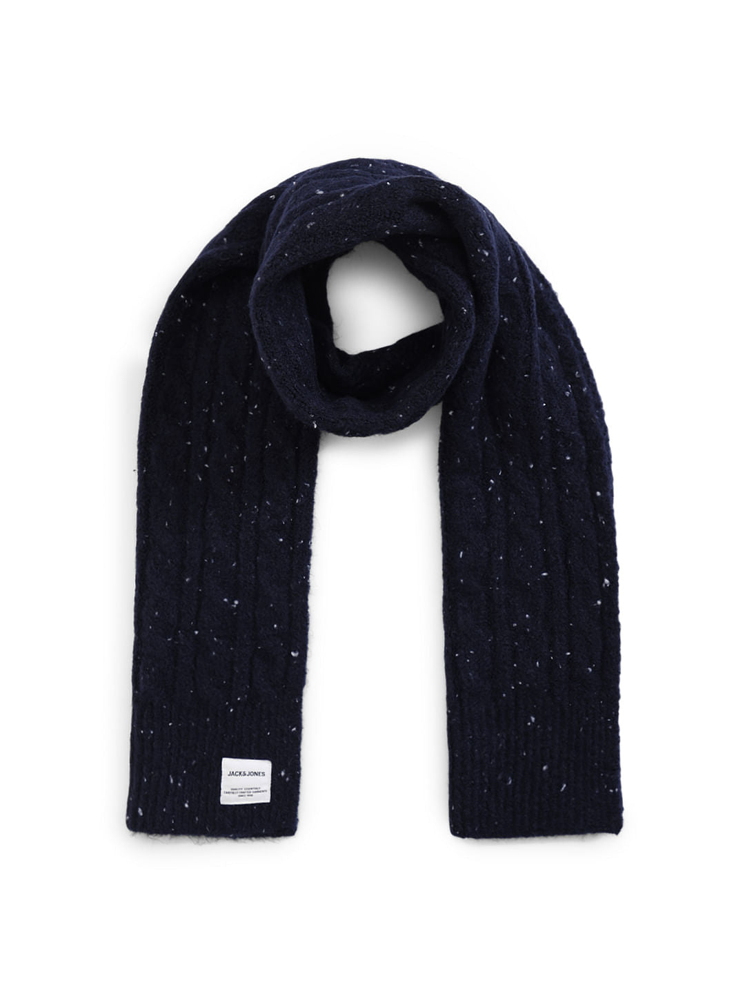 Navy Blue Printed Scarf