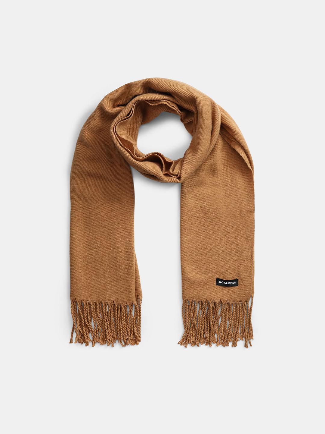 Dark Brown Fringe Knitted Scarf