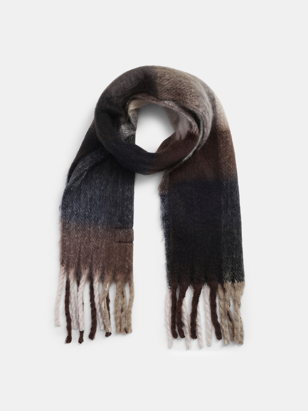Dark Brown Printed Chunky Scarf