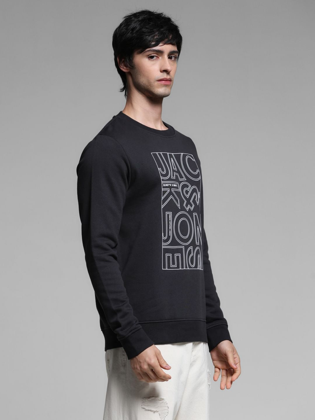 Black Typographic Logo Sweatshirt