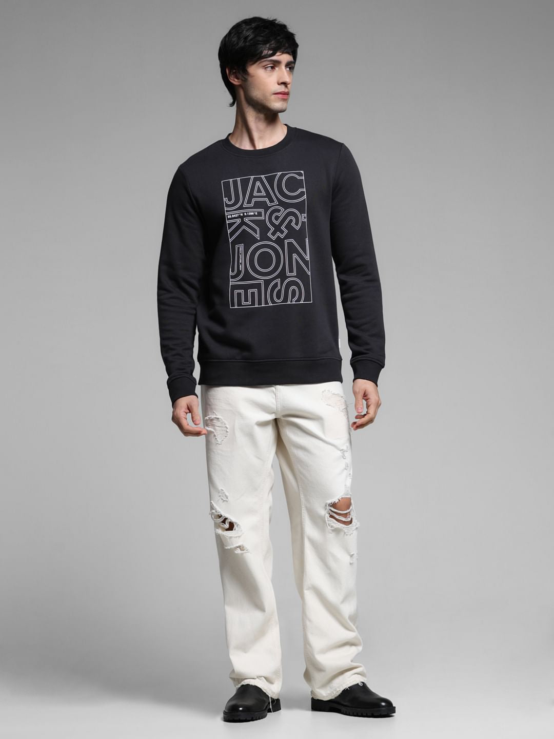 Black Typographic Logo Sweatshirt