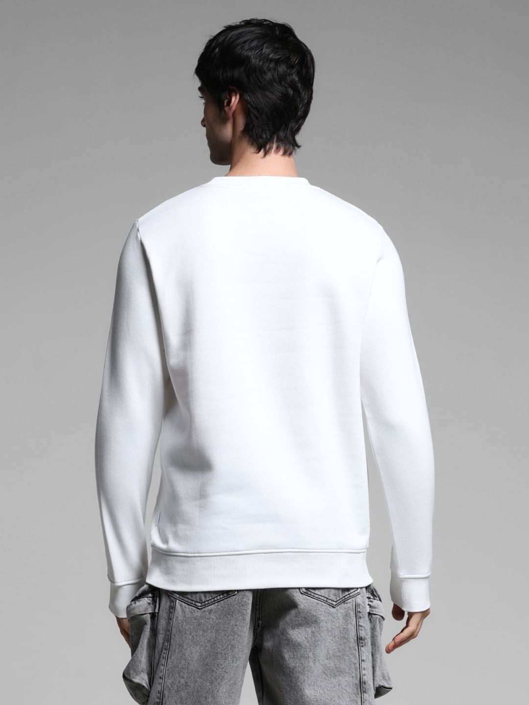 White Typographic Logo Sweatshirt