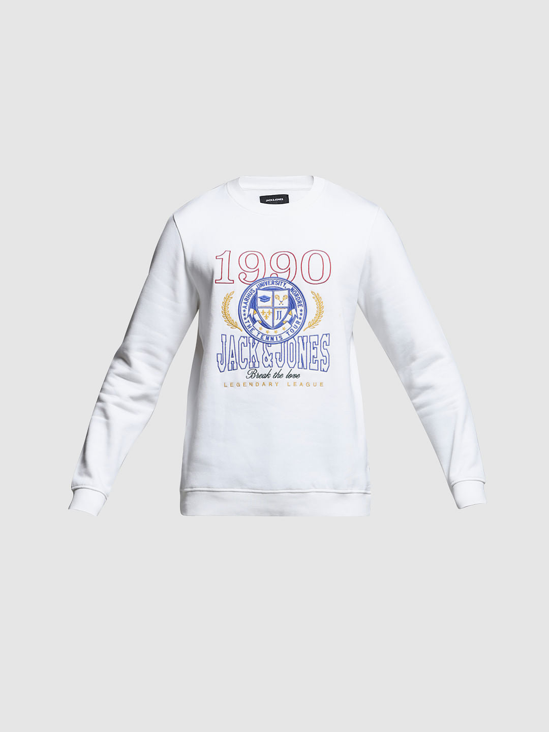 White Typographic Print Sweatshirt