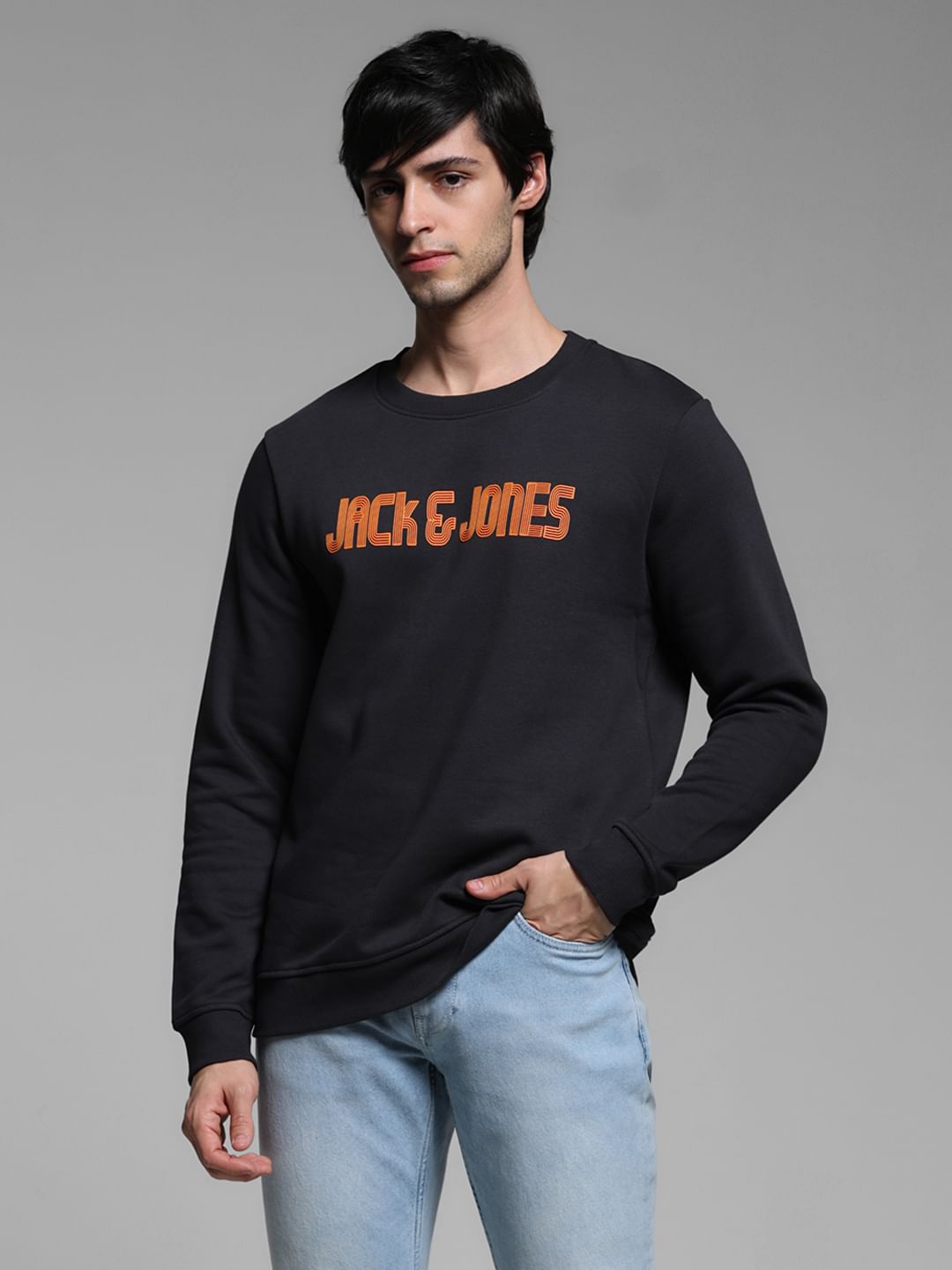 Black Logo Print Sweatshirt