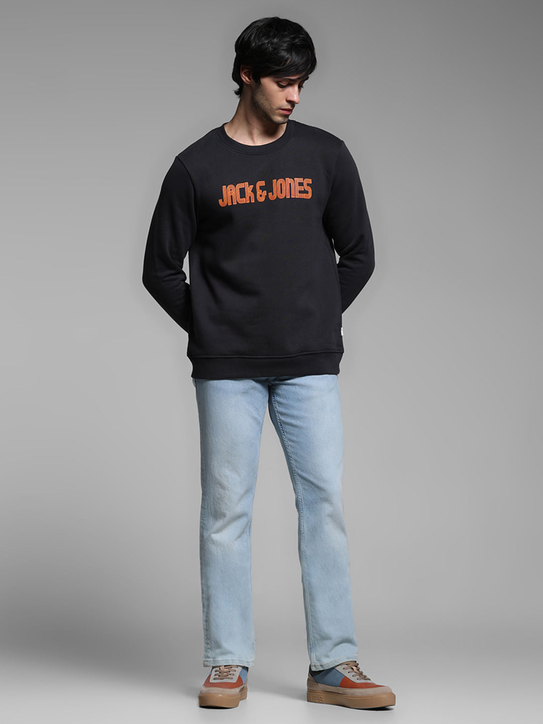 Black Logo Print Sweatshirt