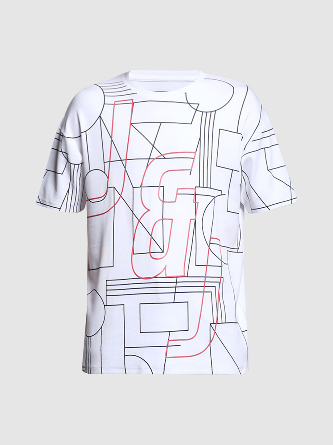 White Printed Oversized T-shirt