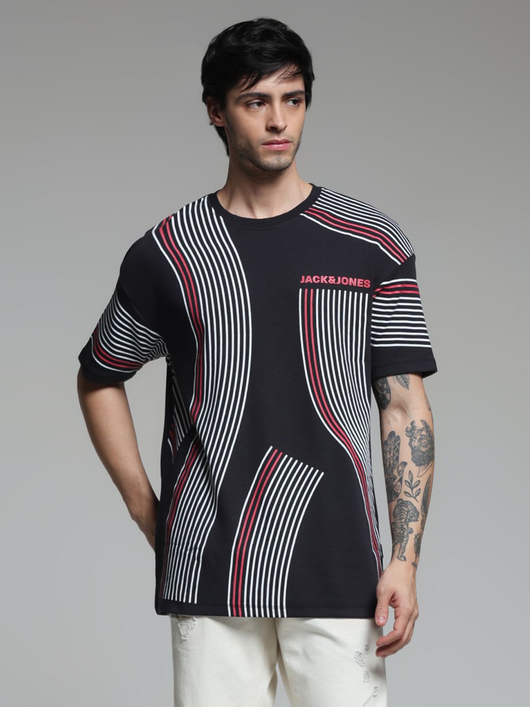 Black Printed Oversized T-shirt