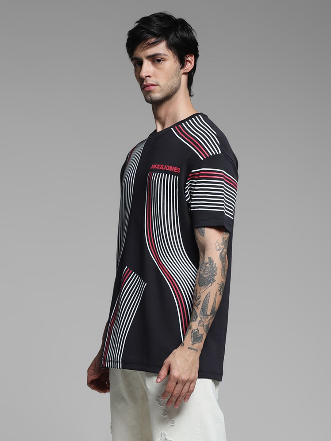 Black Printed Oversized T-shirt