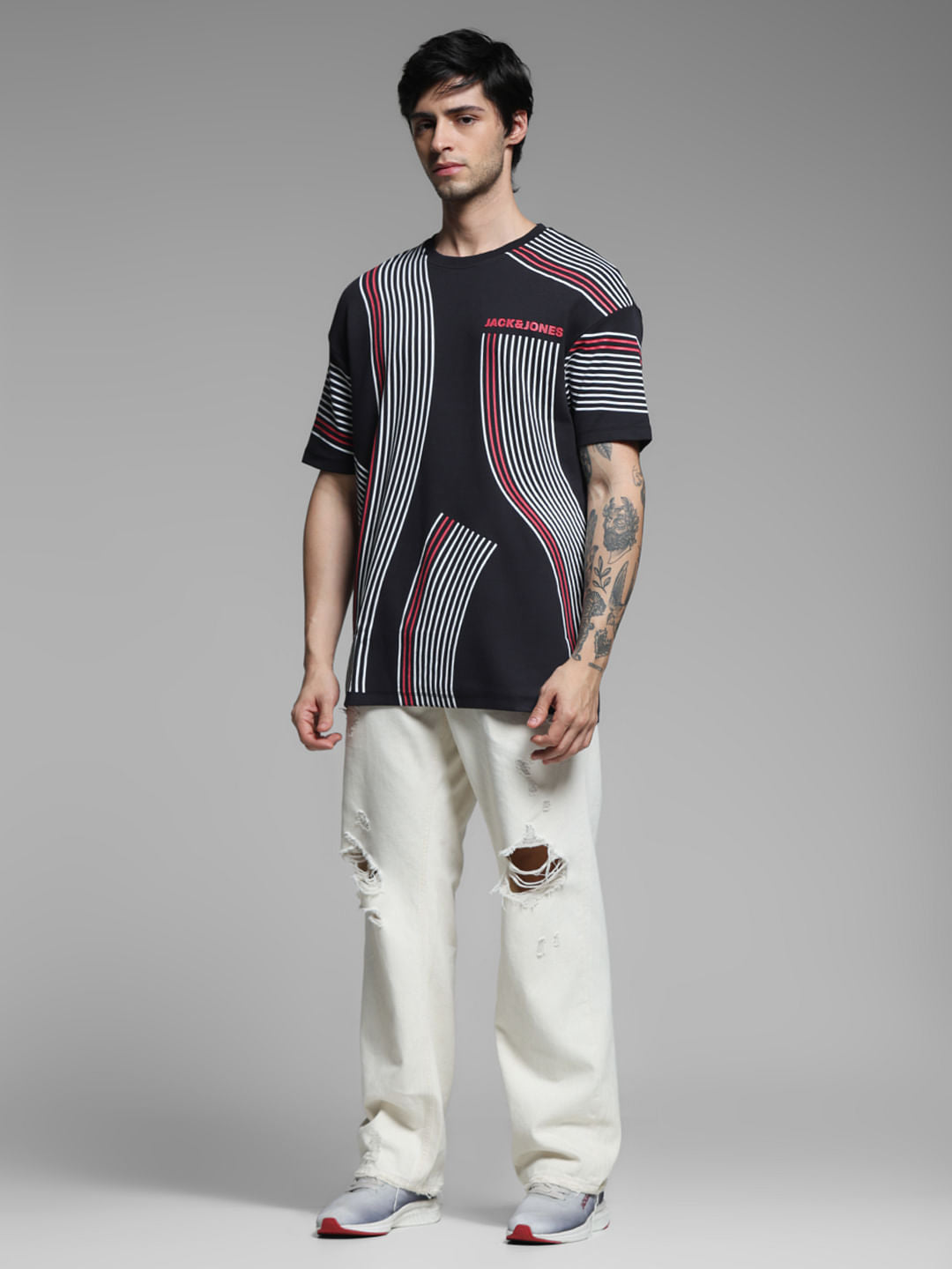 Black Printed Oversized T-shirt