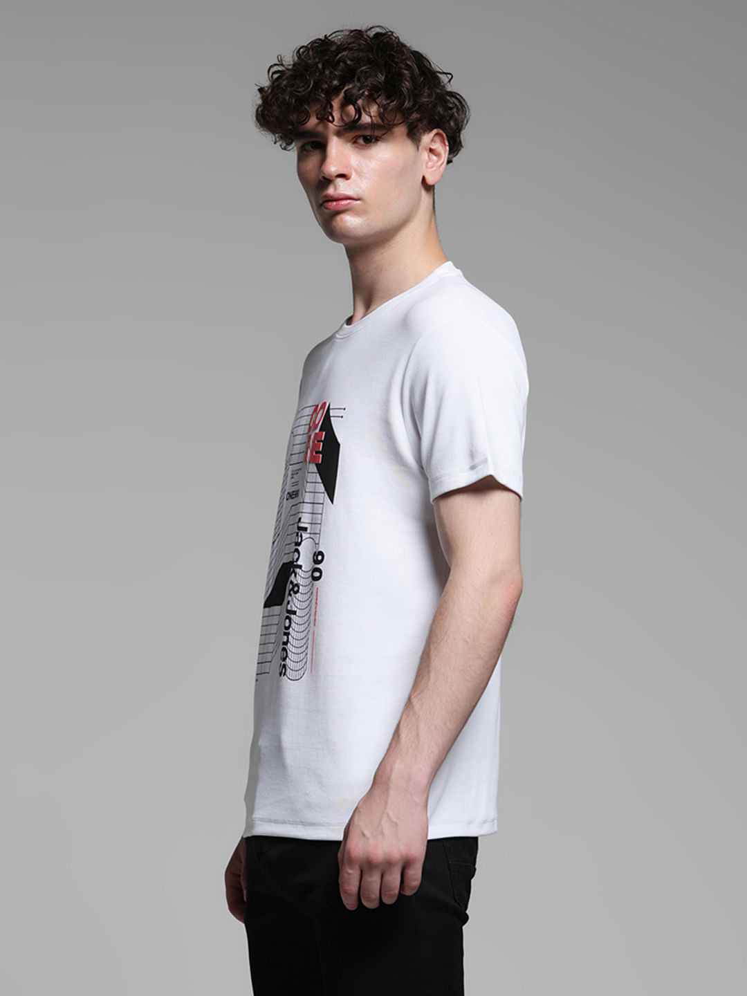 White Printed Cotton T-shirt