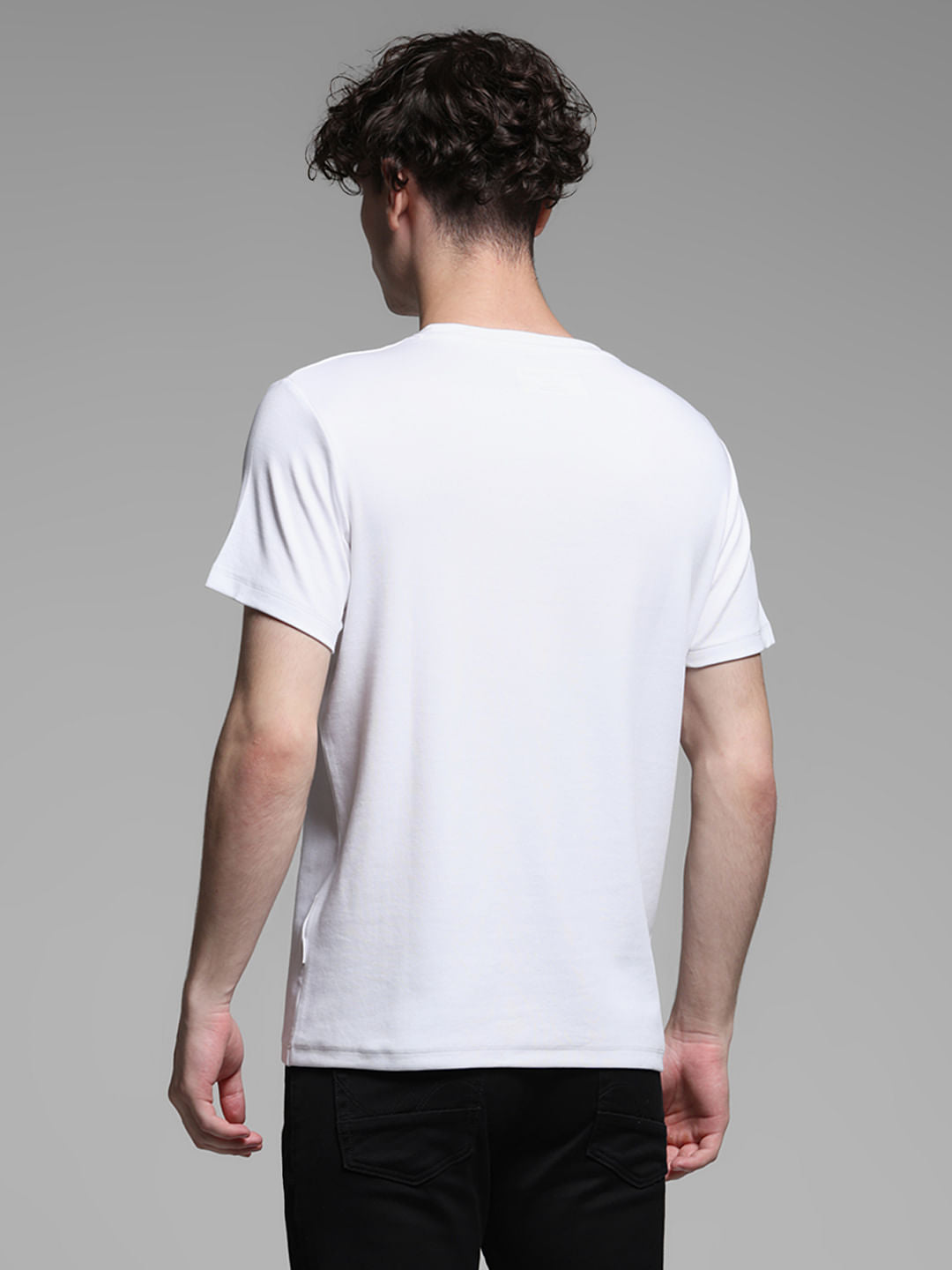White Printed Cotton T-shirt