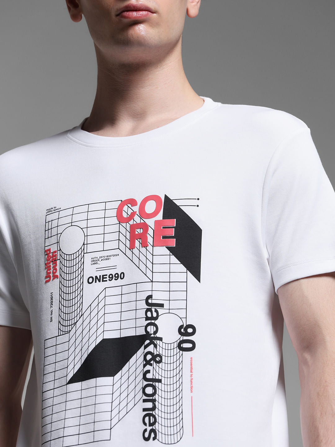 White Printed Cotton T-shirt