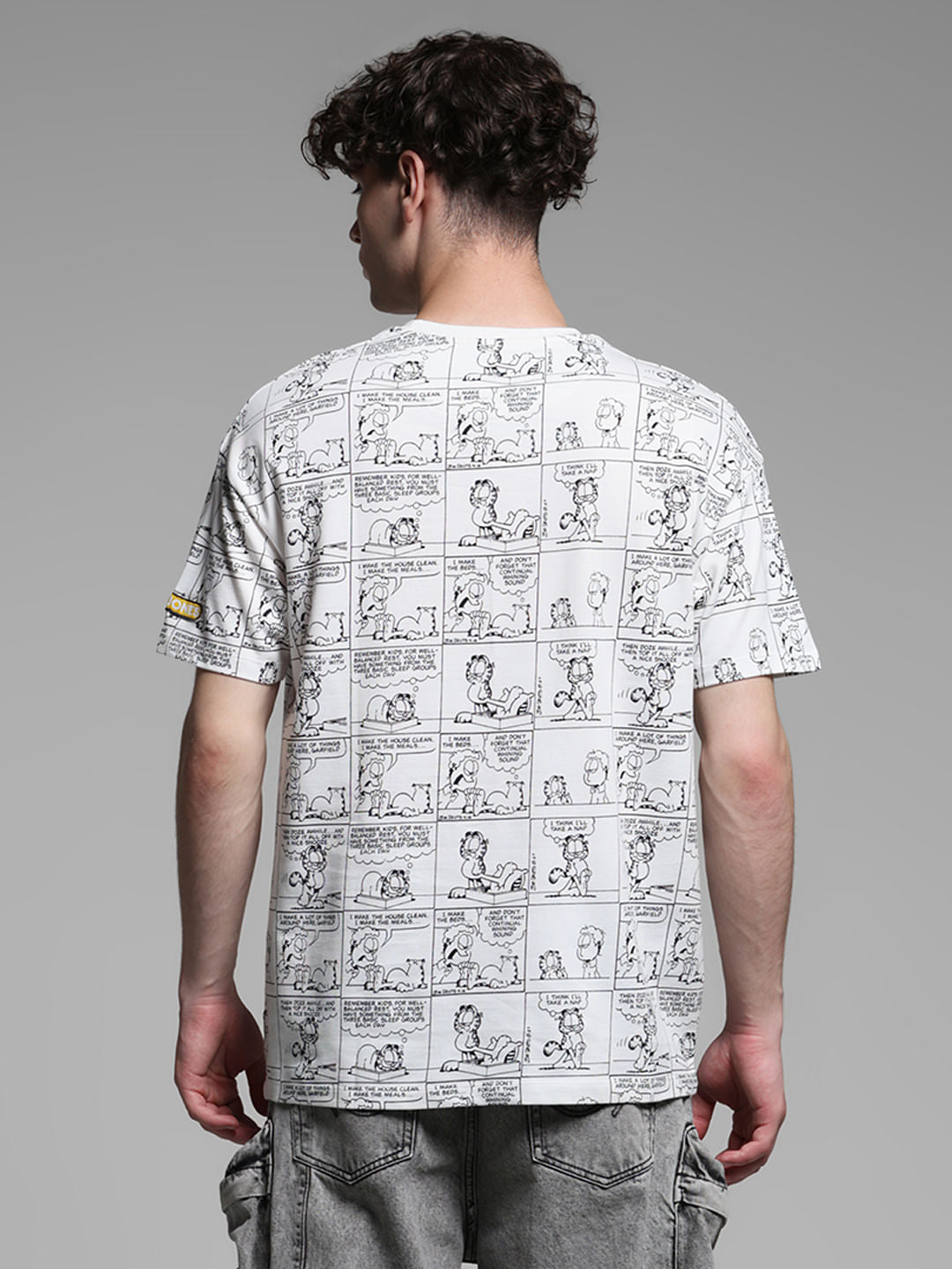 JACK&JONES X GARFIELD White Comic Strip Print T-Shirt