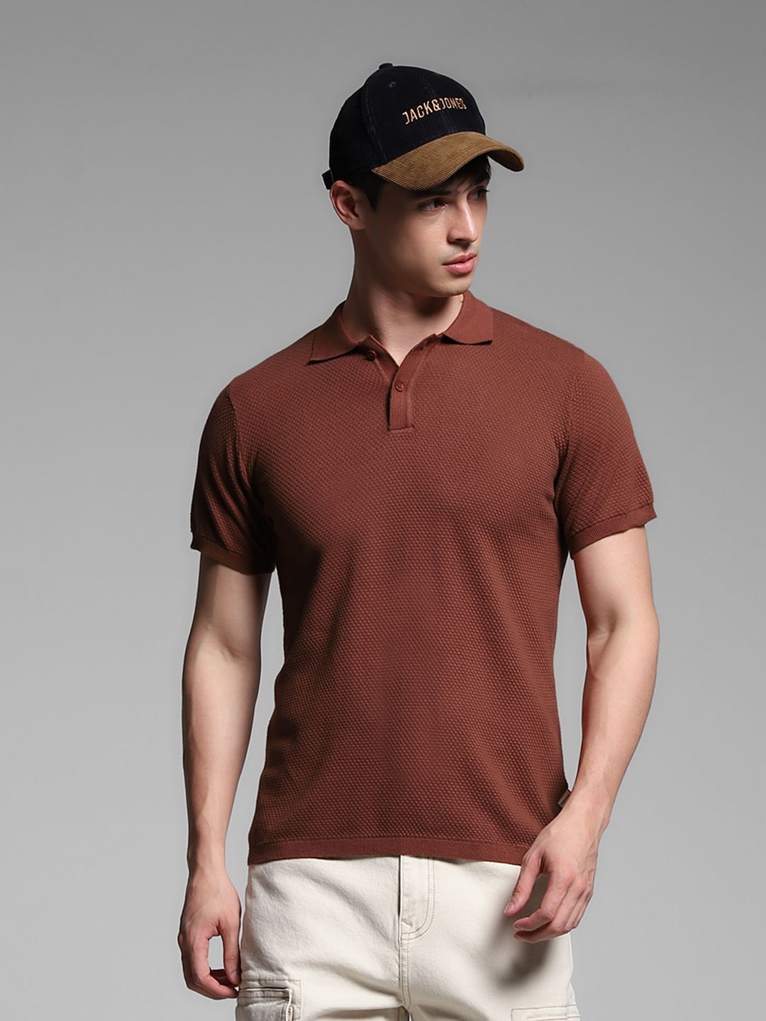 Dark Brown Knitted Polo