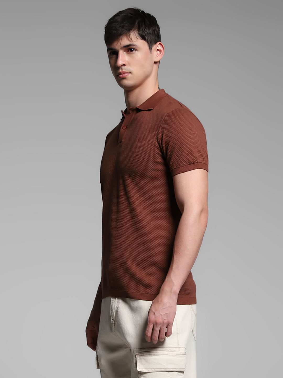 Dark Brown Knitted Polo