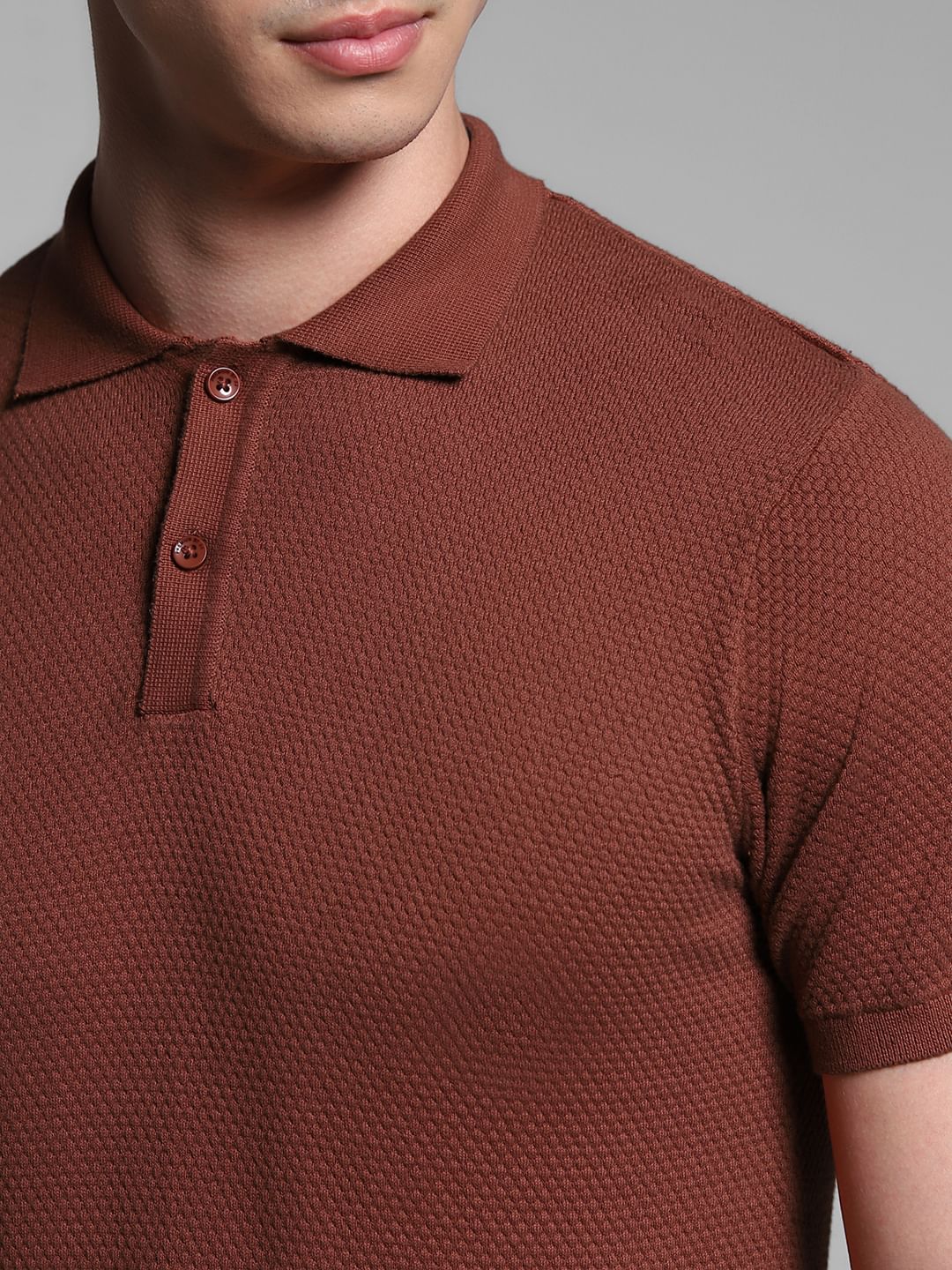 Dark Brown Knitted Polo