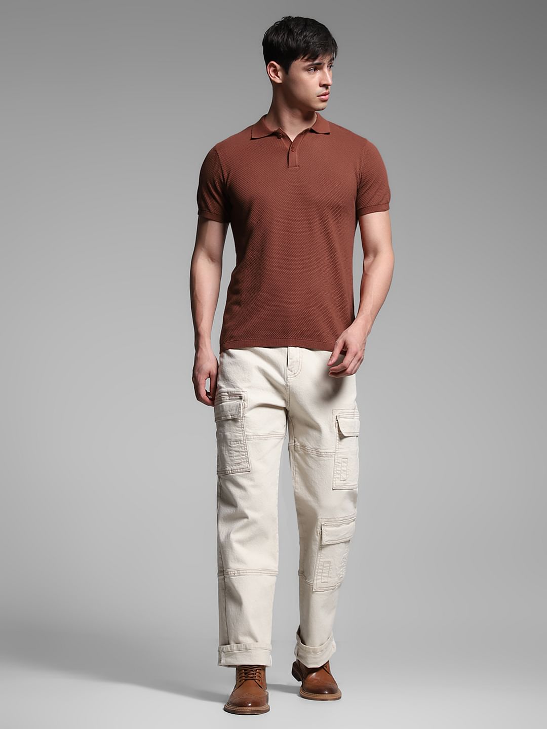 Dark Brown Knitted Polo