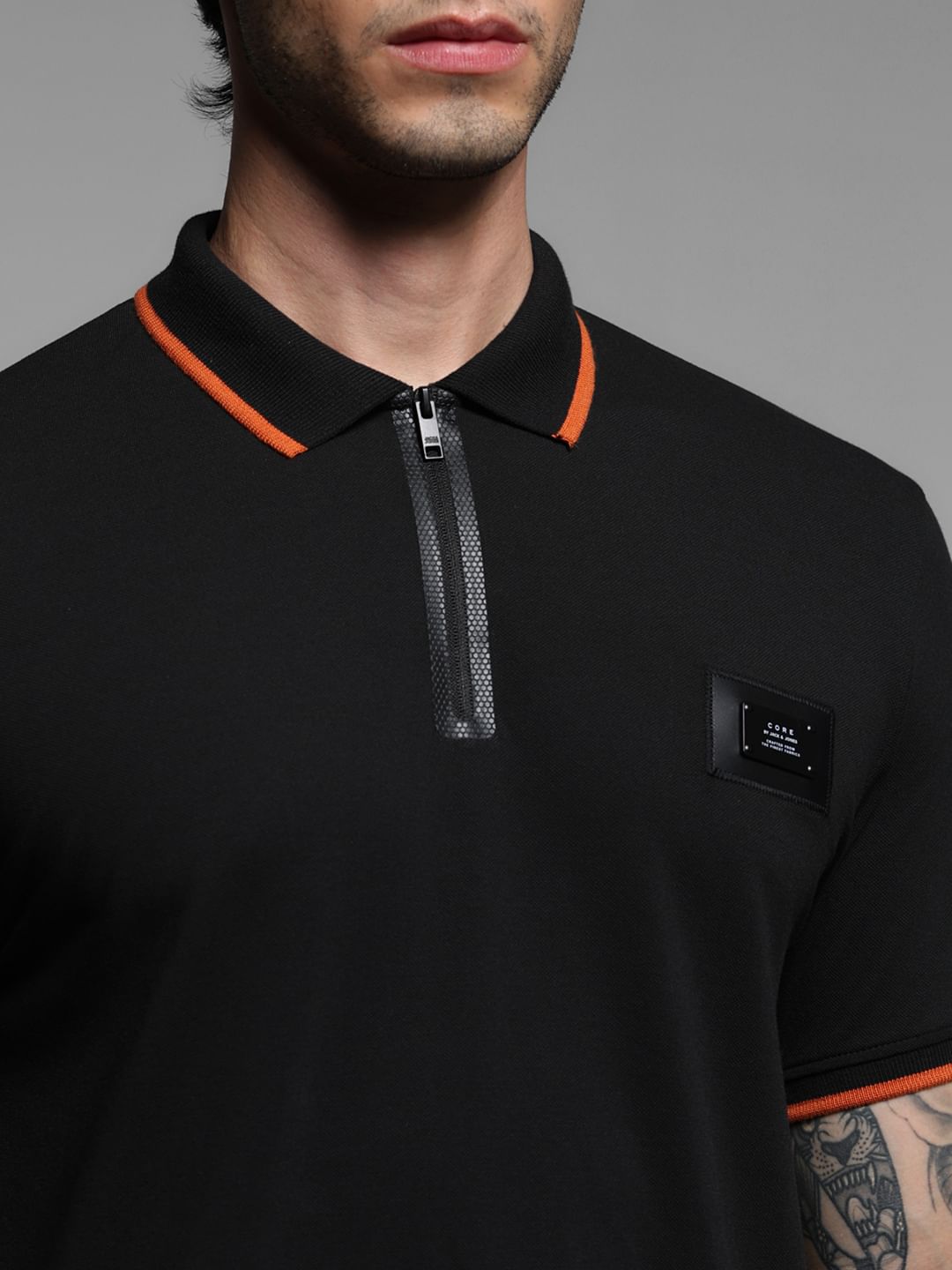 Black Polo Neck T-shirt