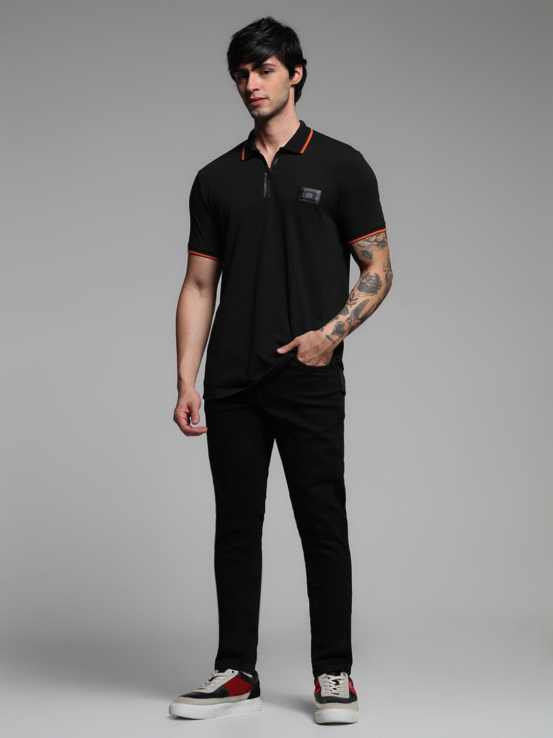 Black Polo Neck T-shirt