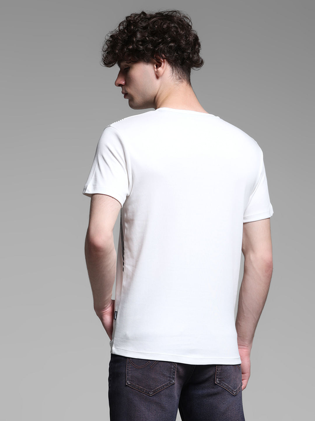 White Printed Cotton T-shirt
