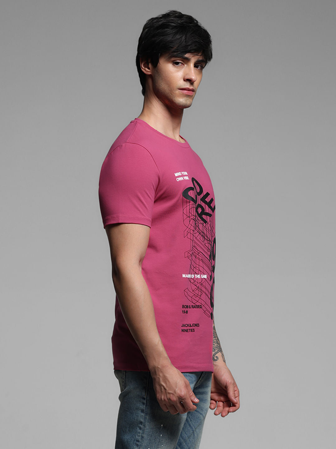 Red Printed Crew Neck T-shirt