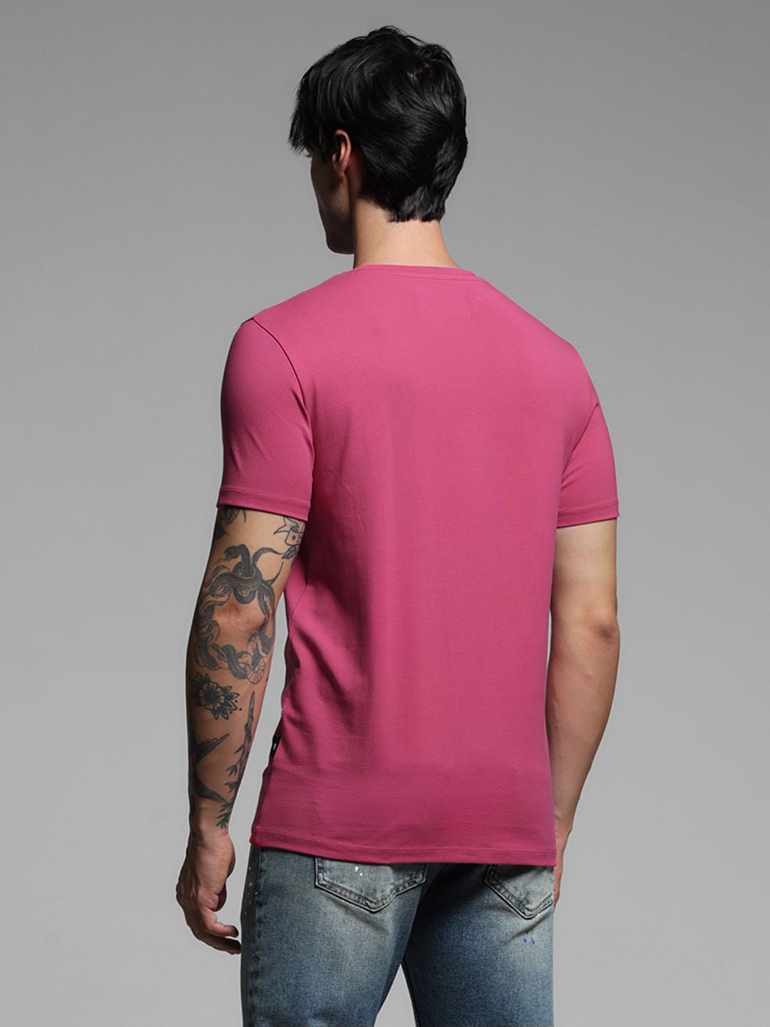 Red Printed Crew Neck T-shirt