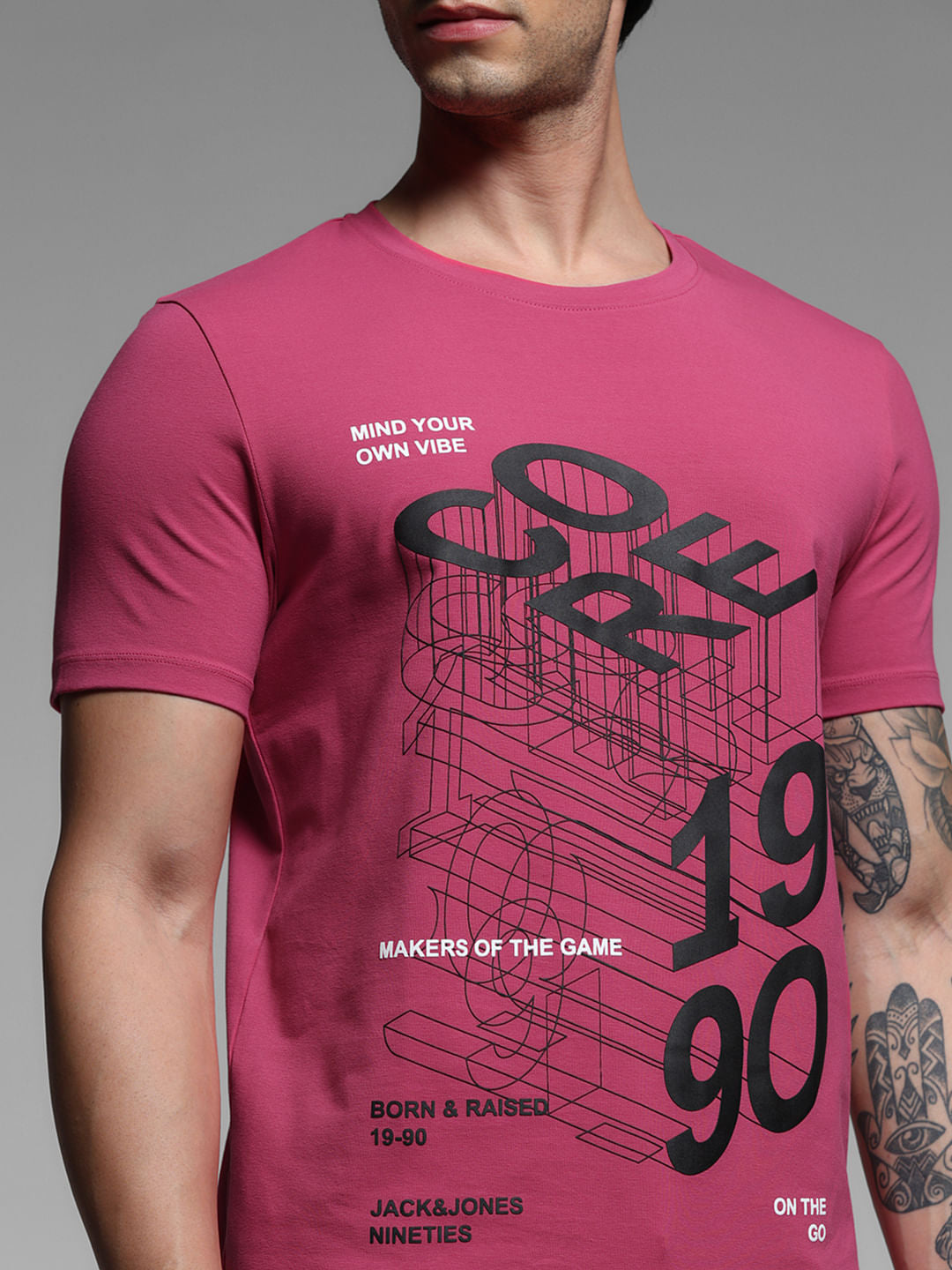 Red Printed Crew Neck T-shirt