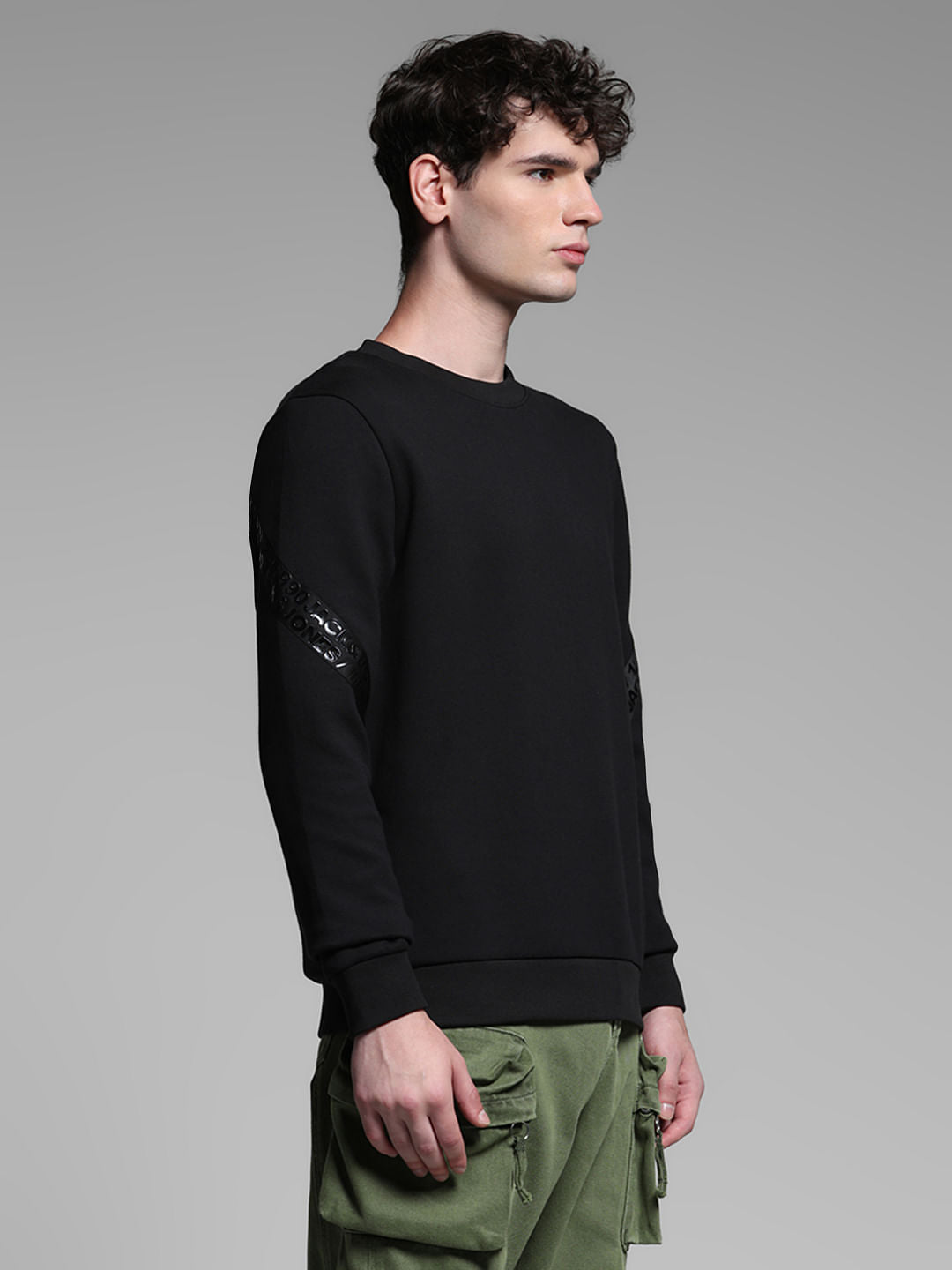 Black Logo Tape Detail Sweatshirt