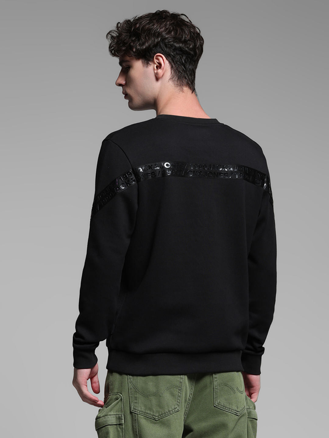 Black Logo Tape Detail Sweatshirt