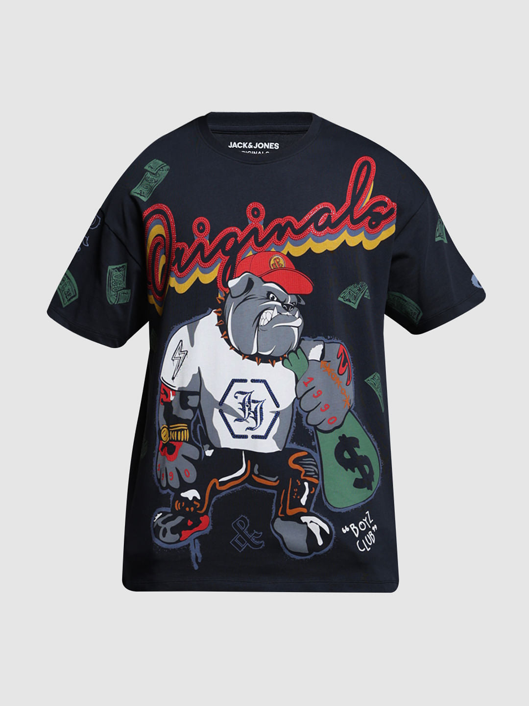 Blue Graphic Print Oversized T-shirt
