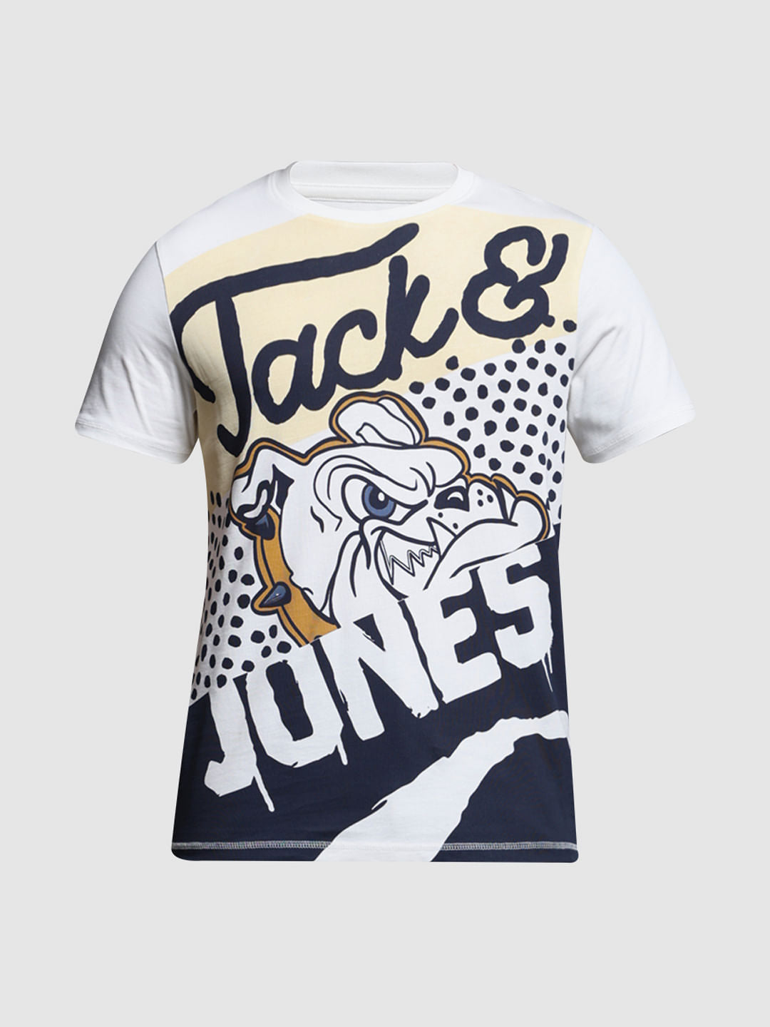 White Bulldog Print T-Shirt