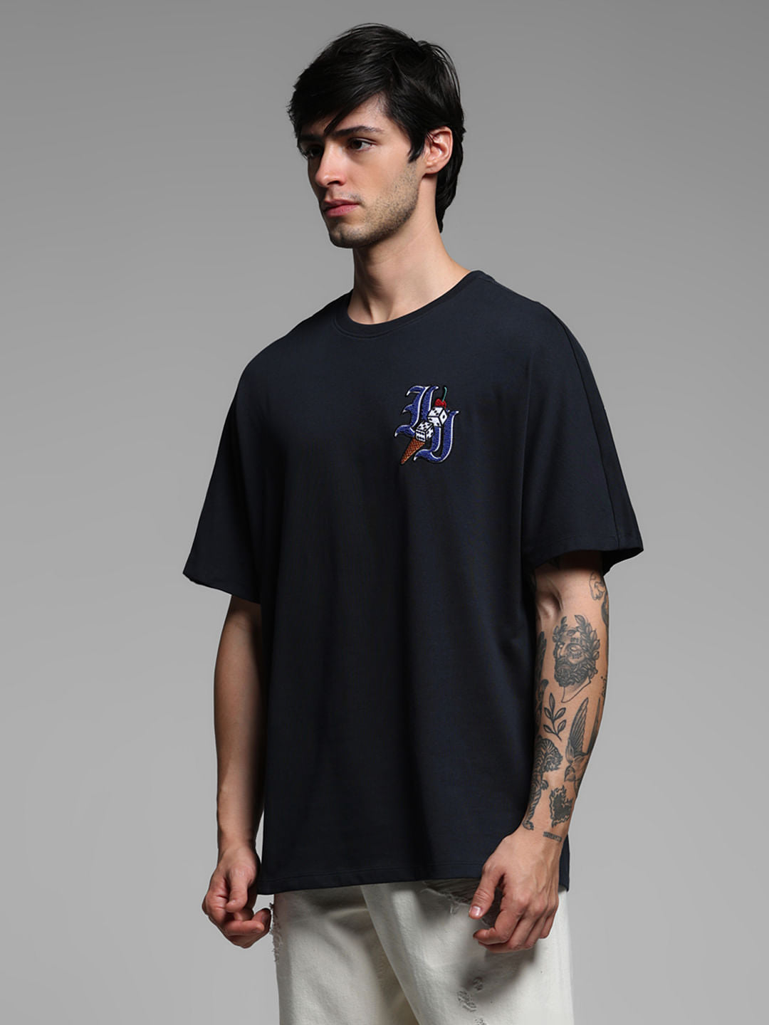Black Drop Shoulder T-shirt
