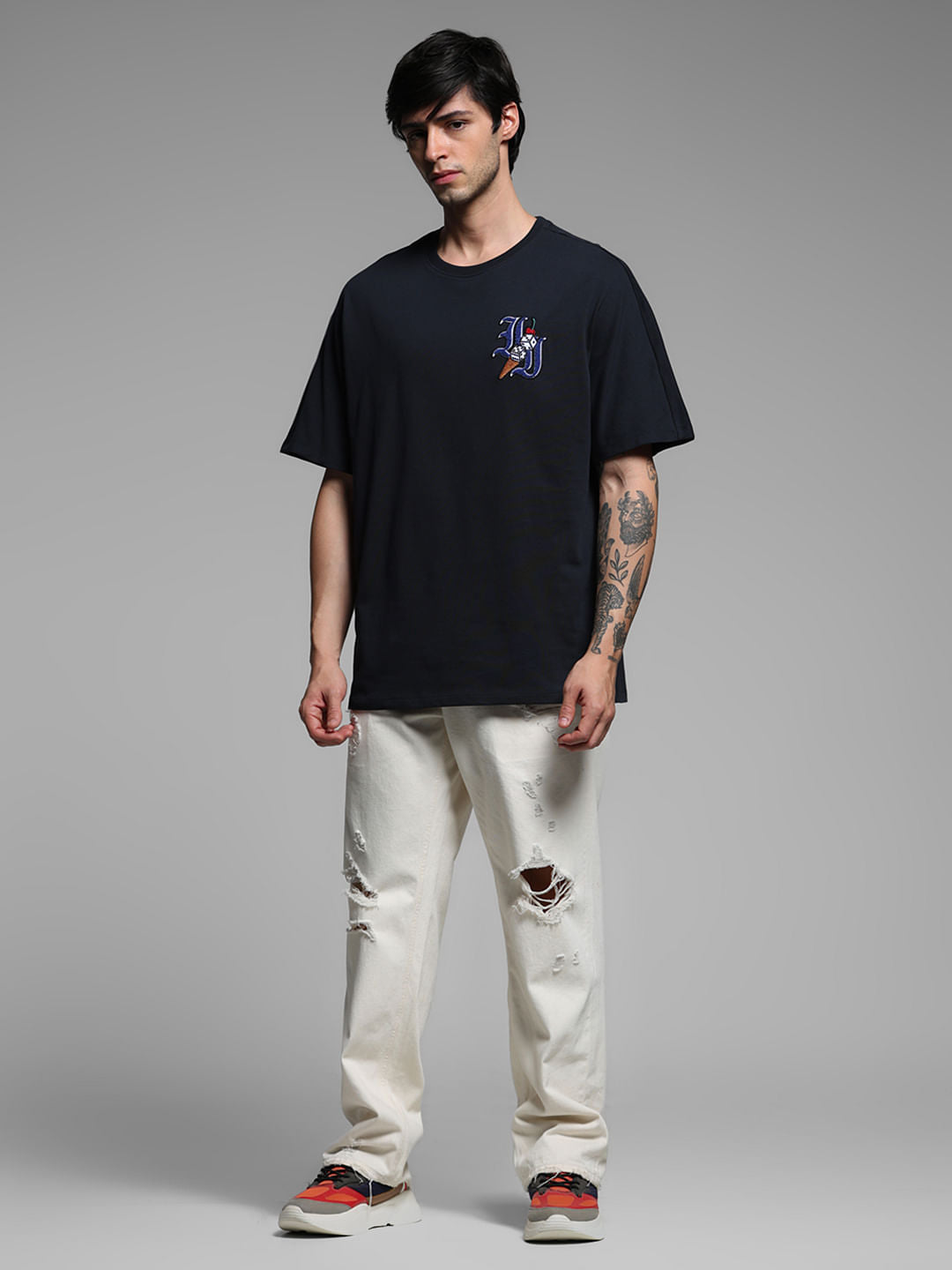 Black Drop Shoulder T-shirt