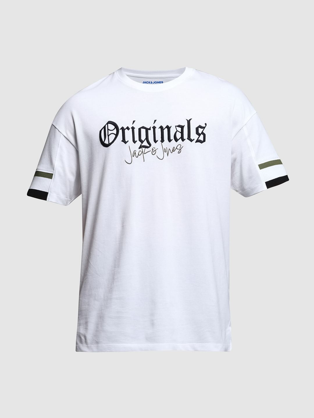 White Printed Drop Shoulder T-shirt