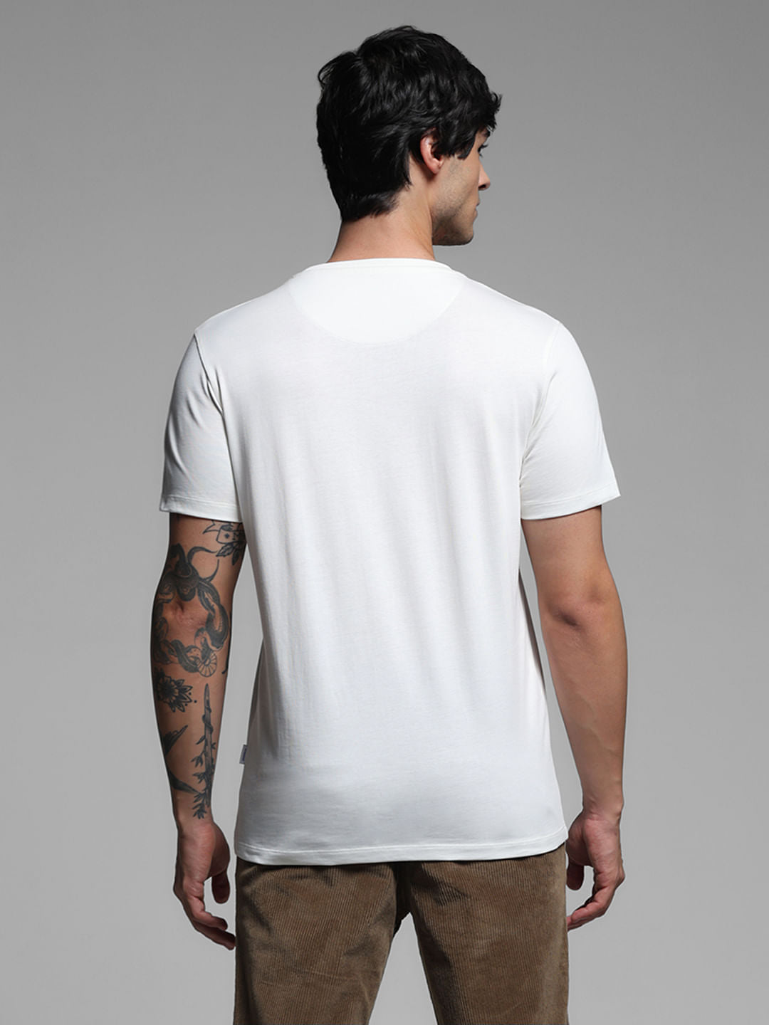 White Printed Cotton T-shirt
