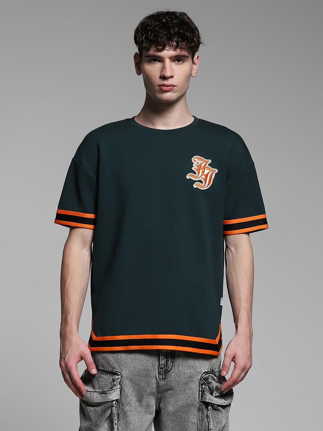 Green Tape Detail Co-ord Set T-shirt