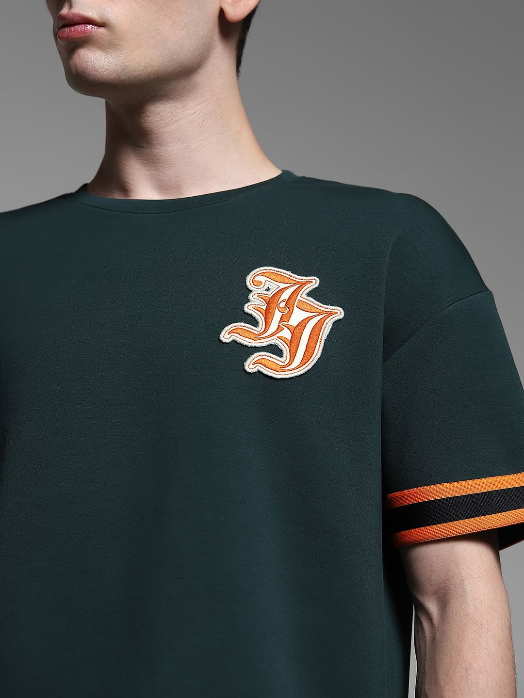 Green Tape Detail Co-ord Set T-shirt