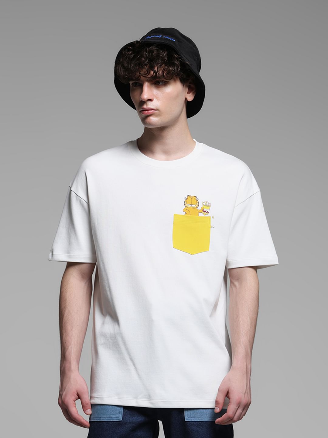 JACK&JONES X GARFIELD White Boxy Fit T-Shirt