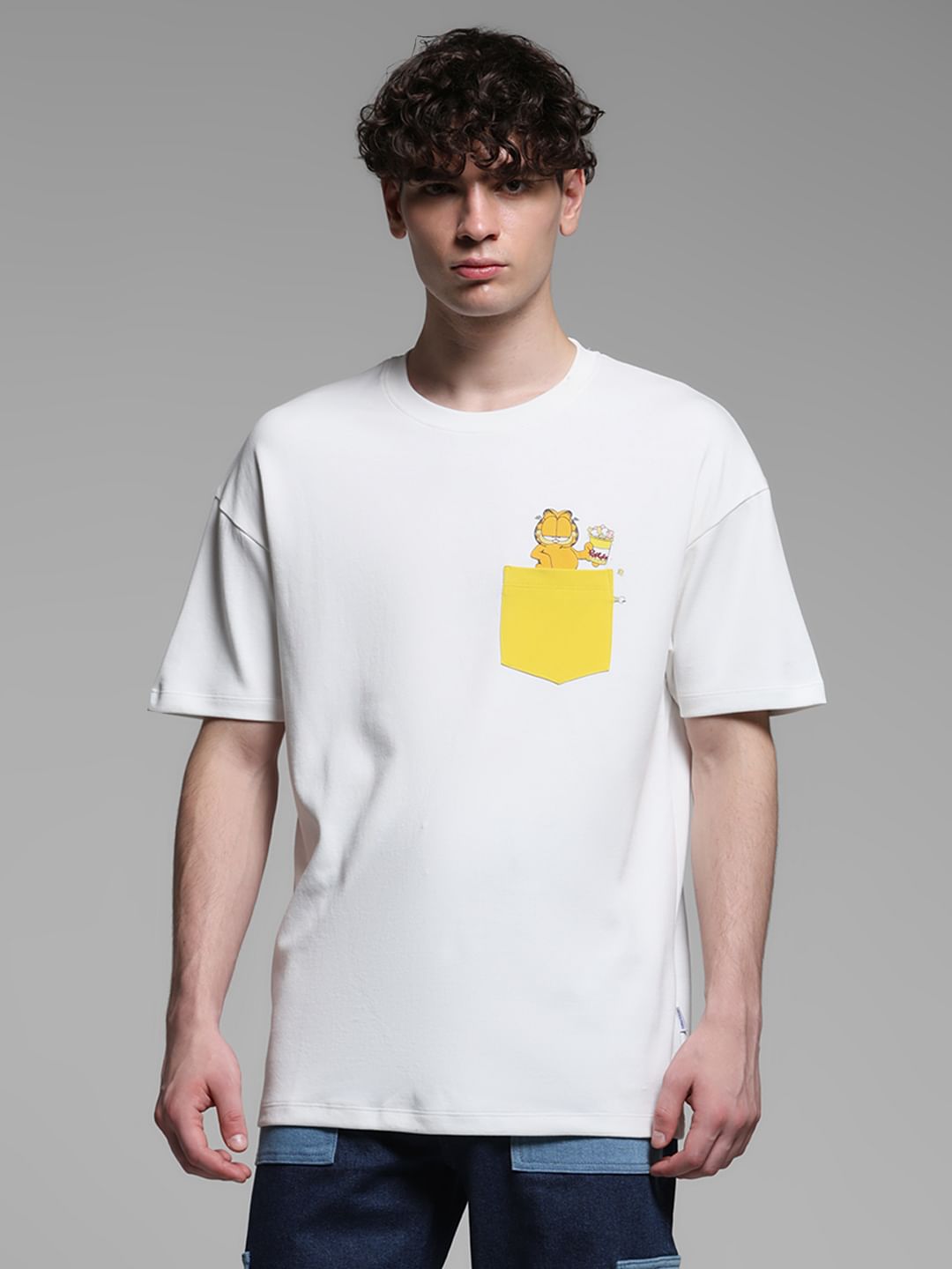 JACK&JONES X GARFIELD White Boxy Fit T-Shirt