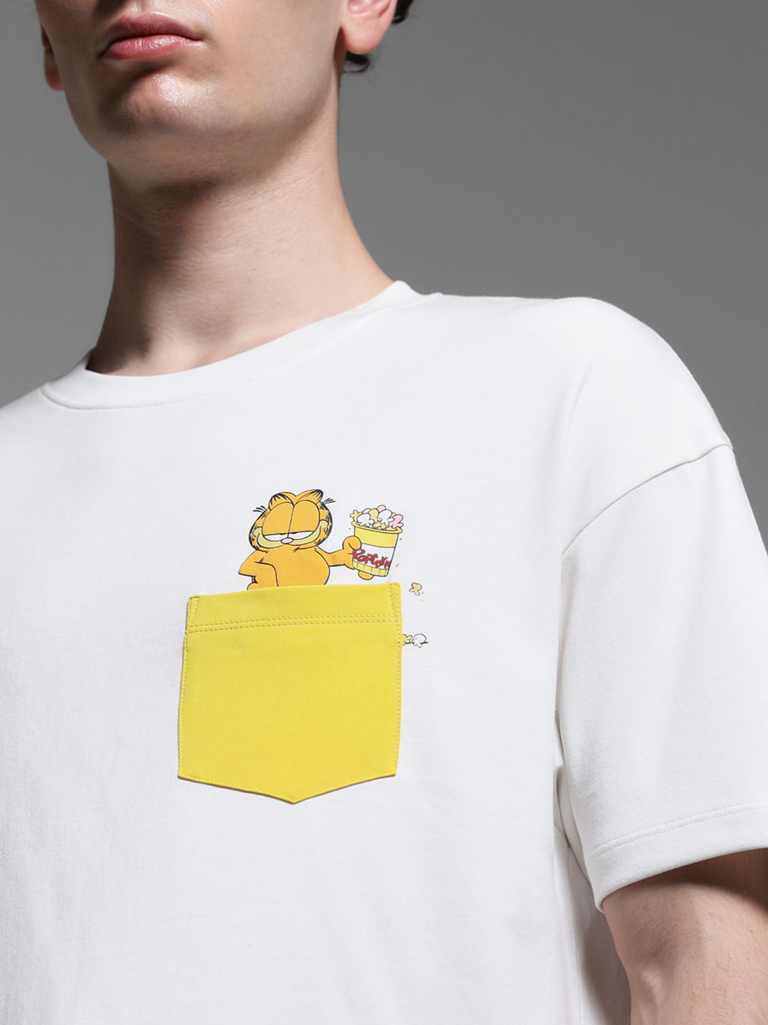 JACK&JONES X GARFIELD White Boxy Fit T-Shirt