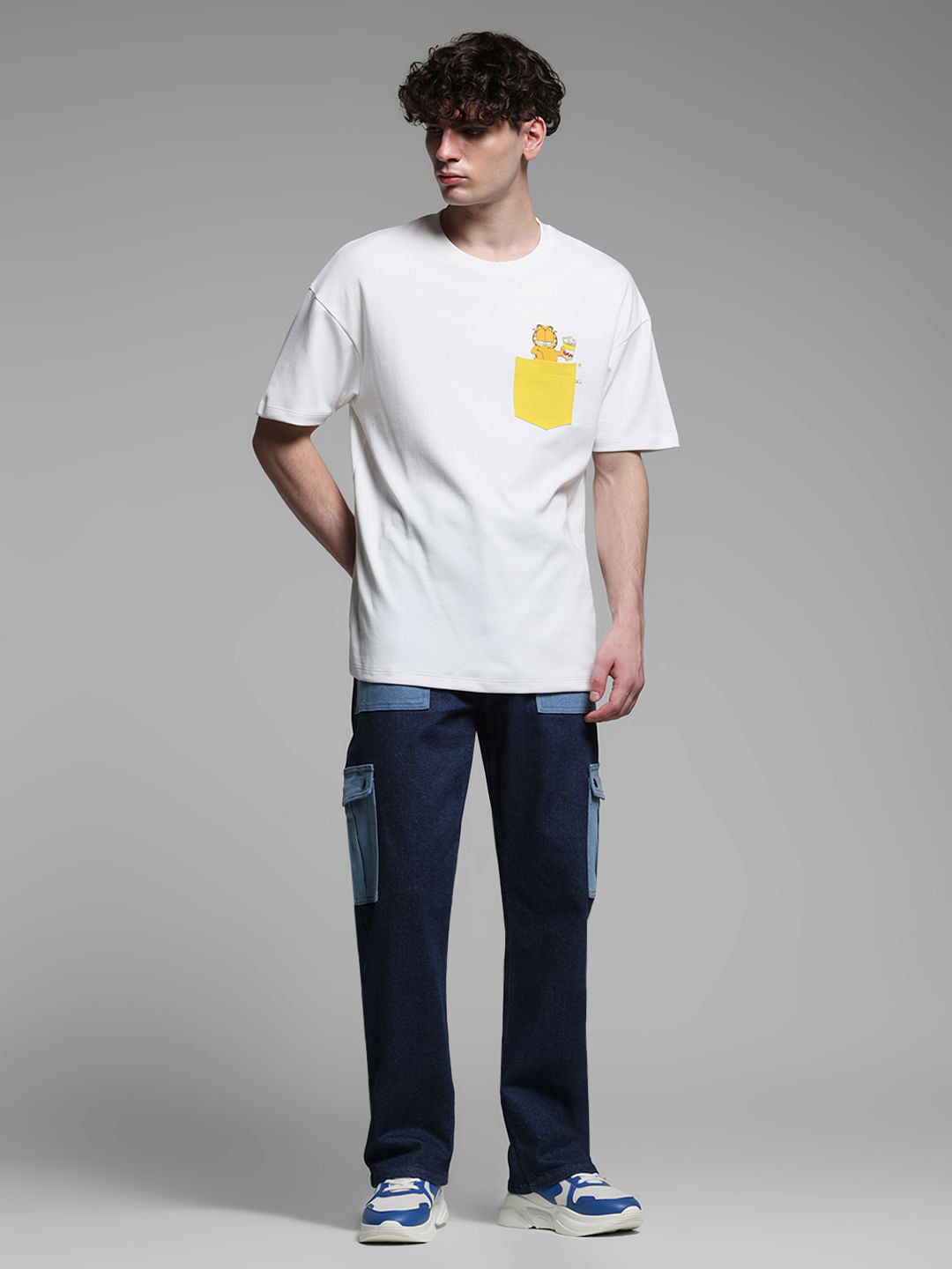 JACK&JONES X GARFIELD White Boxy Fit T-Shirt