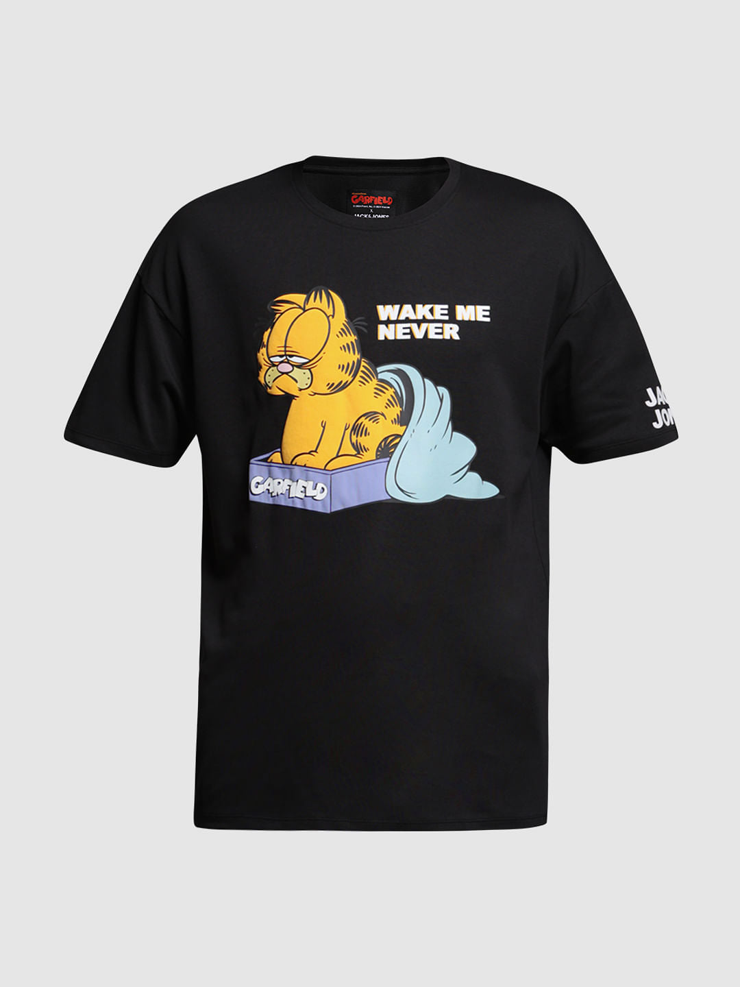JACK&JONES X GARFIELD Black Graphic Print Boxy Fit T-Shirt