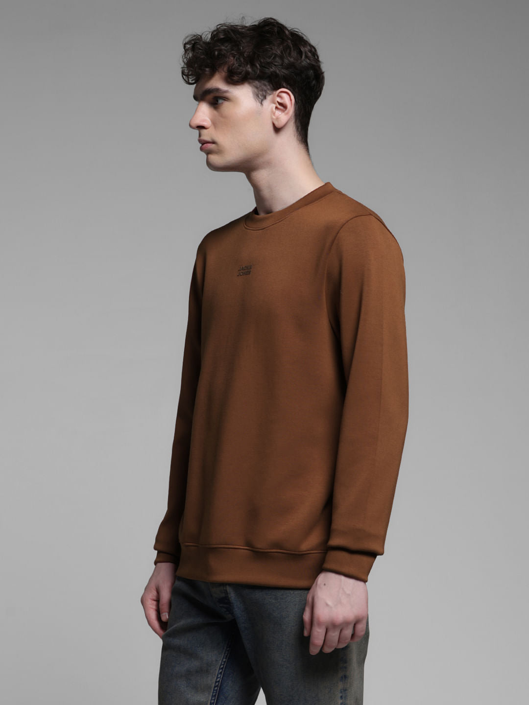 BROWN LOGO PRINT SWEATSHIRT
