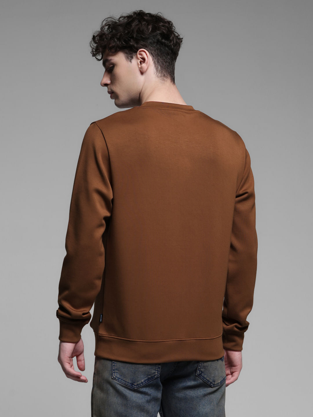 BROWN LOGO PRINT SWEATSHIRT