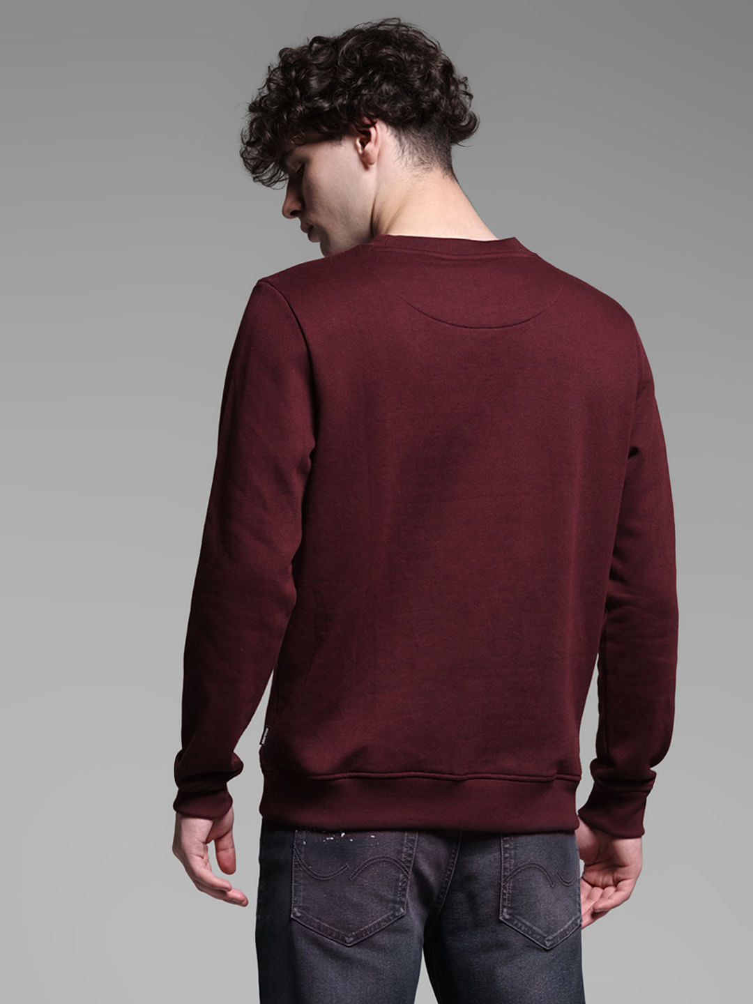 Maroon Embroidered Sweatshirt